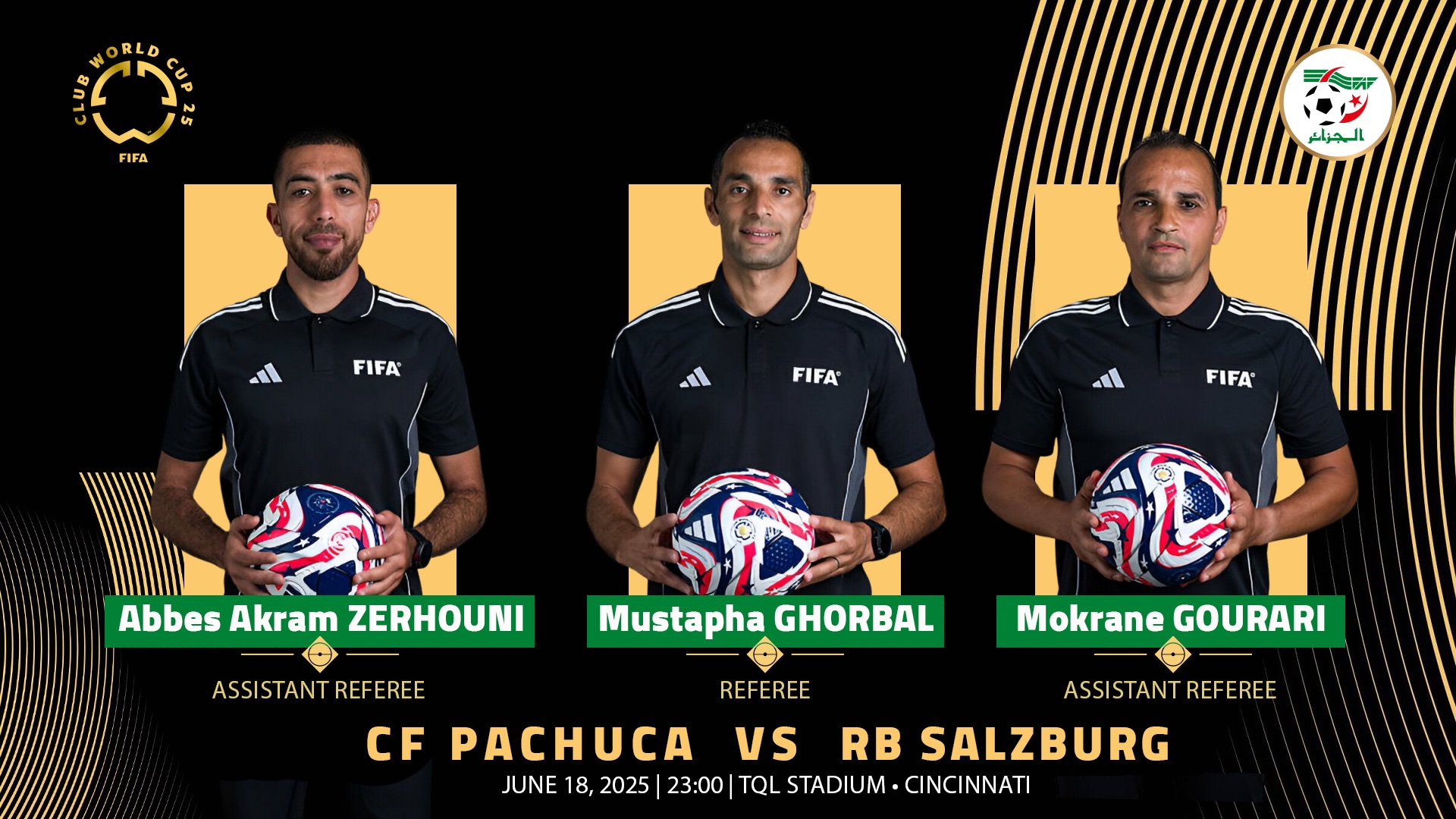 Mondial des clubs 2025 : Ghorbal désigné pour Pachuca-RB Salzburg